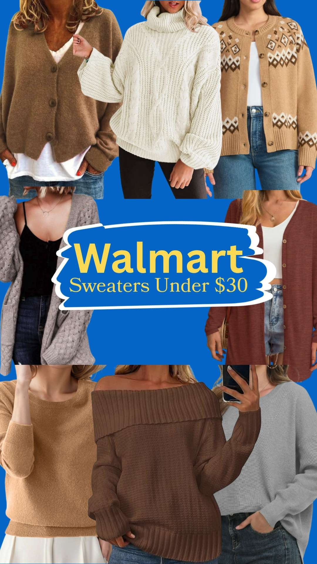 Walmart has really stepped up its style game. They have such cute (and affordable!) sweaters for this fall. I found these cozy options in some neutral colors for fall because I am a neutral girly through and through and nothing screams autumn like warm browns and muted earth tones. And the best part - all of these sweaters are under $30! 

 #LTKSeasonal #LTKSaleAlert #LTKFindsUnder50