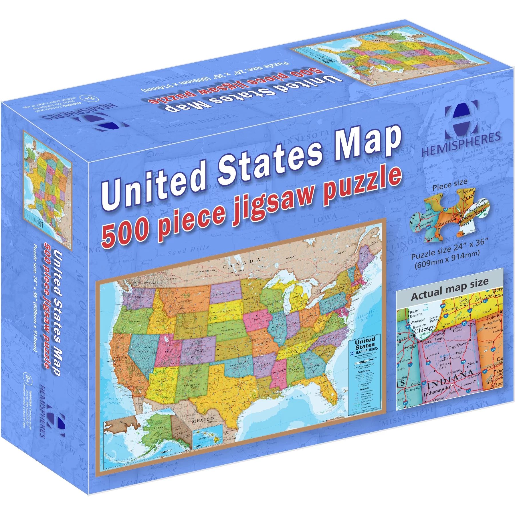 Round World Products Hemispheres USA Jigsaw Puzzle, 500 Pieces | Walmart (US)