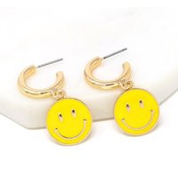 Smiley Face Earring, Emoji Happy Smile Cute Earring Gold, Fun Gift For Friend, Birthday Gift, Everyday | Etsy (US)