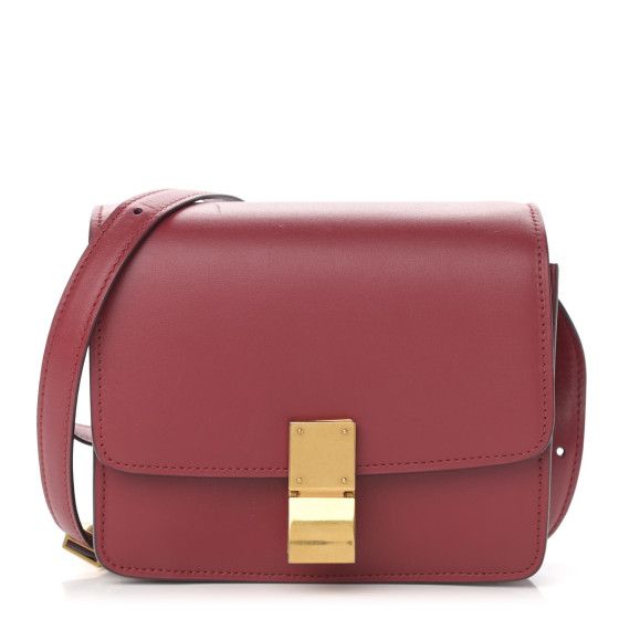 CELINE Box Calfskin Small Classic Box Flap Bag Red | FASHIONPHILE (US)