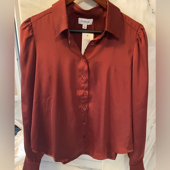 Evereve silk blouse, small, rust | Poshmark
