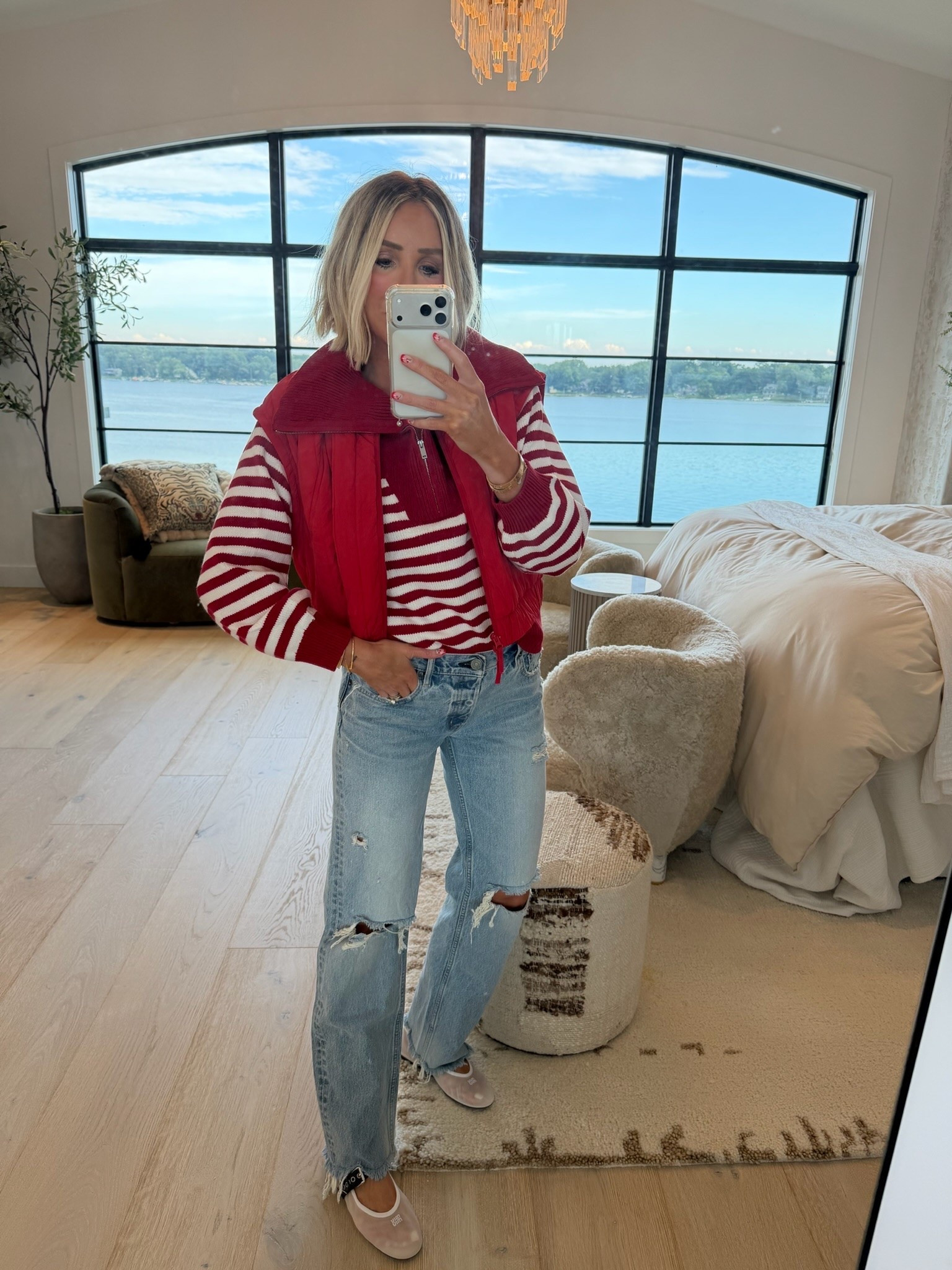 Obsessed with this striped sweater 😍 It comes in 14 different colors + the vest comes in so many good colors too!! Wearing a large in the sweater + medium in the vest ❣️

#LTKootd #LTKSeasonal #LTKmomlife