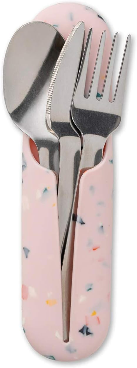 W&P Porter Stainless Steel Utensils with Silicone Carrying Case | Terrazzo Blush | Spoon, Fork & ... | Amazon (US)