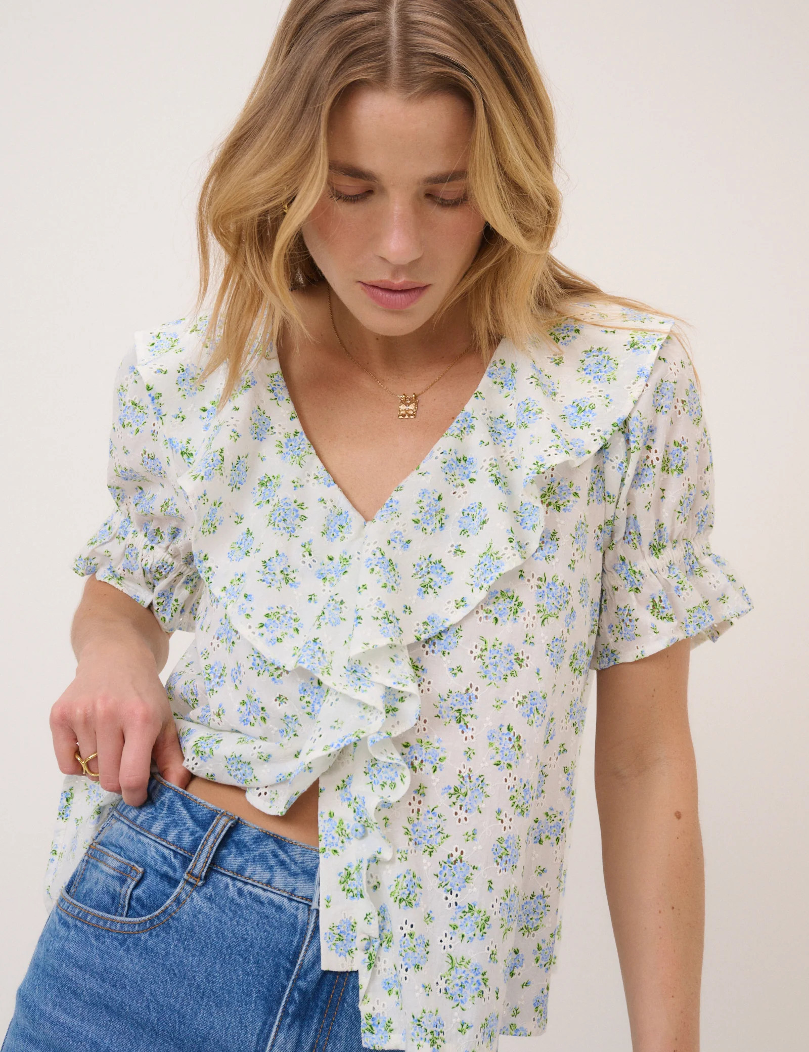 White Floral Whitney Blouse | Nobody's Child