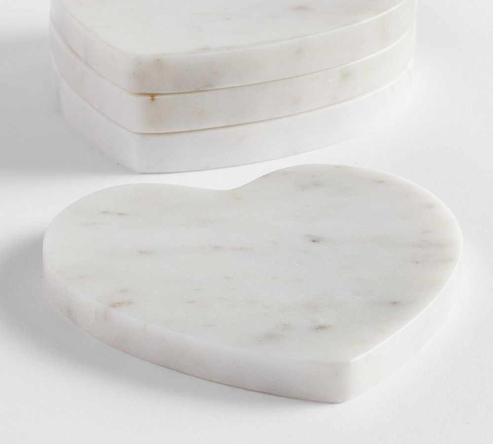 Marble Heart Coasters - Set of 4 | Pottery Barn (US)