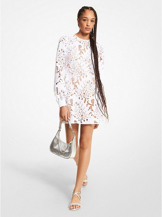 Palm Lace Mini Dress | Michael Kors US