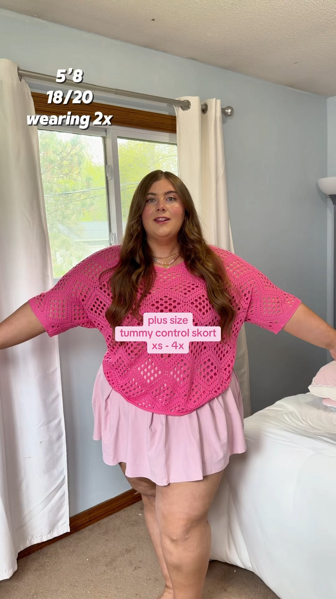 A girly skort that flatters the tummy! I need it in every color 💛🩷 wearing a size 2X in the skort & xxl in top! Plus size girl approved summer outfit 🎀

#LTKootd #LTKPlusSize #LTKSaleAlert