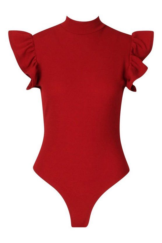 High Neck Frill Sleeve Bodysuit | Boohoo.com (UK & IE)
