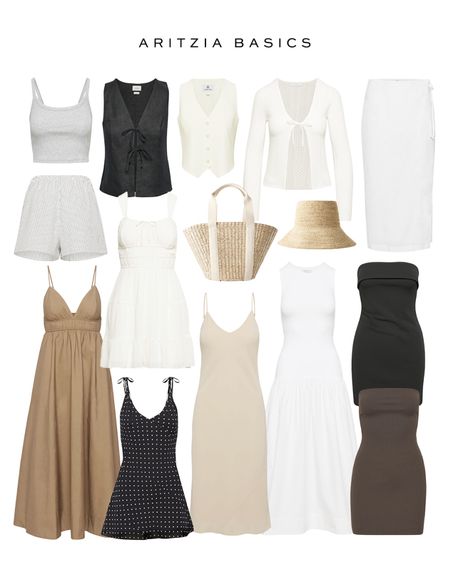 Aritzia basics 🤍 summer dresses, white tops and accessories 

#LTKStyleTip