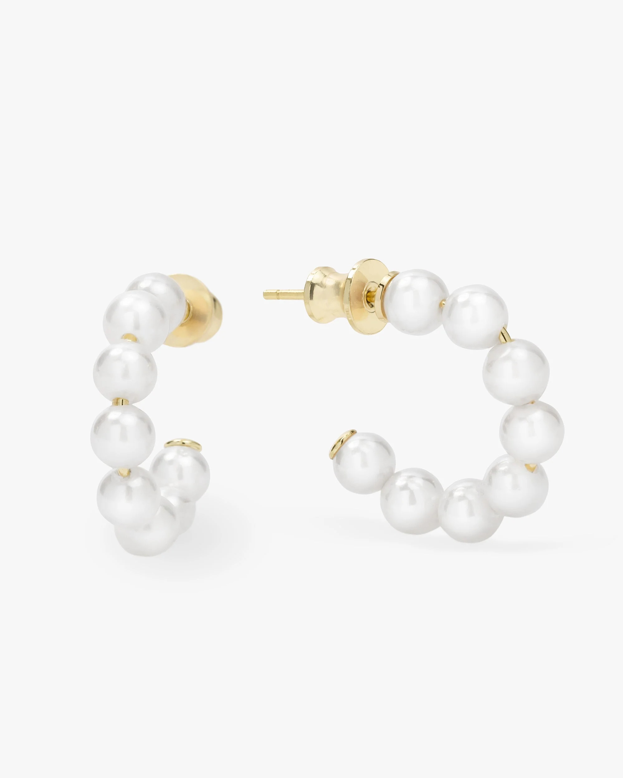 Baby Life's A Ball Pearl Hoops - Gold | Melinda Maria
