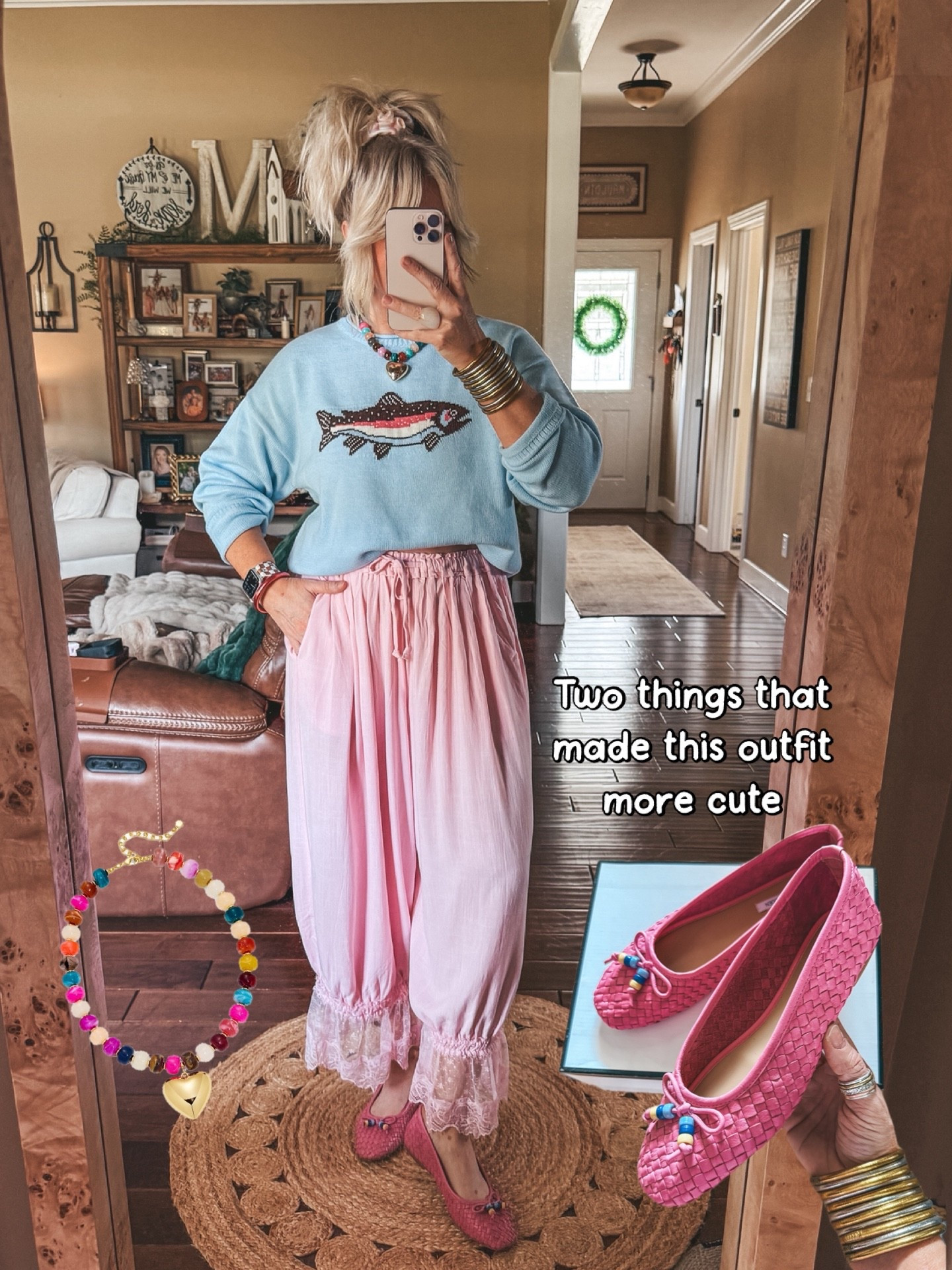 The cutest sweater & pants! These shoes and necklace made it even better!! 🥰 
Sweater M
Pants
Shoes true to size 
#springoutfit #amazonfashion #targetstyle 

#LTKOver40 #LTKootd