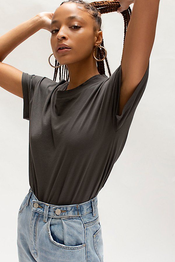Mate Vintage Boxy Crewneck Tee by MATE The Label at Free People, Charcoal, S | Free People (Global - UK&FR Excluded)