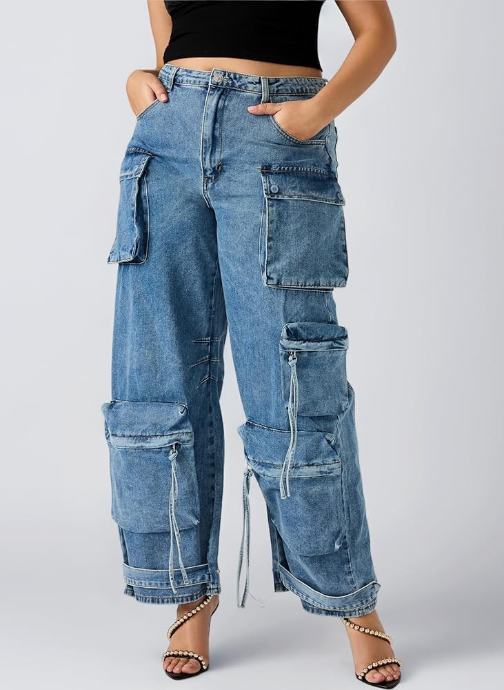 Steve Madden Women's Apparel Duo Cargo Pant Jeans | Amazon (UK)