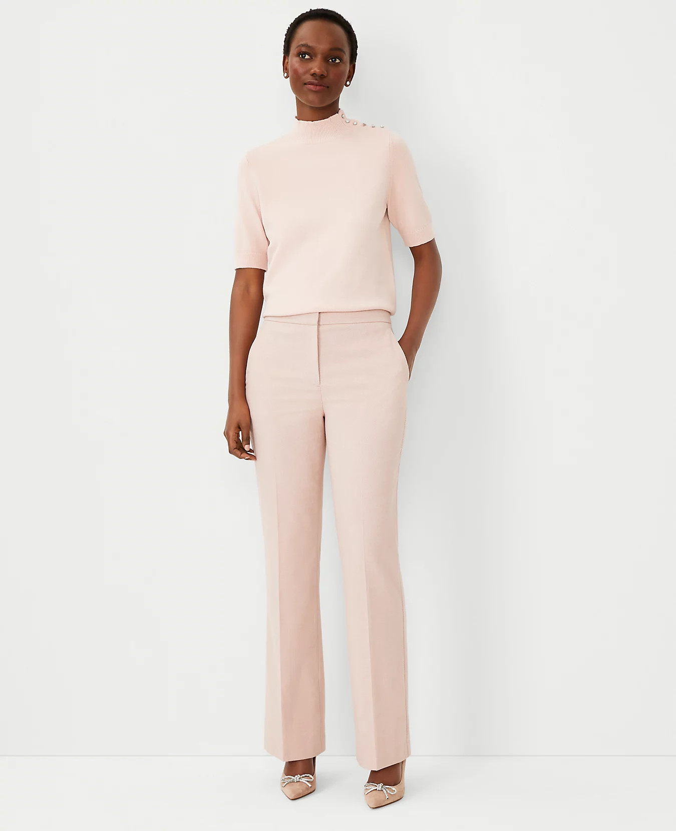 The Petite High Waist Trouser Pant in Flannel | Ann Taylor (US)