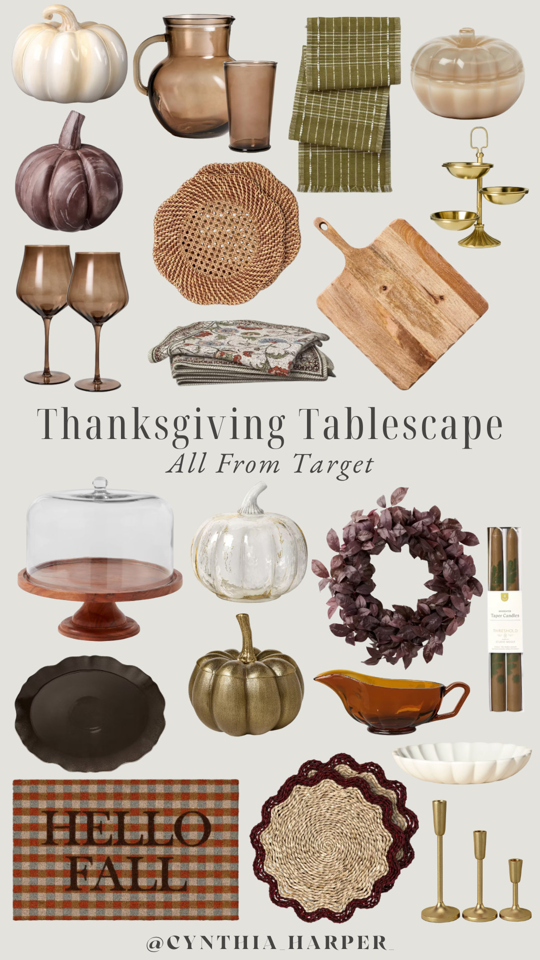 Hosting this Thanksgiving? 🍂 Create a cozy tablescape that feels festive yet timeless — all from Target! 

From woven chargers and stunning glassware to chic pumpkins and brass accents, these affordable finds make hosting feel effortless. 🦃


#TargetHome #ThanksgivingDecor #TablescapeInspo #FallHosting #TargetStyle 

 

#LTKSeasonal