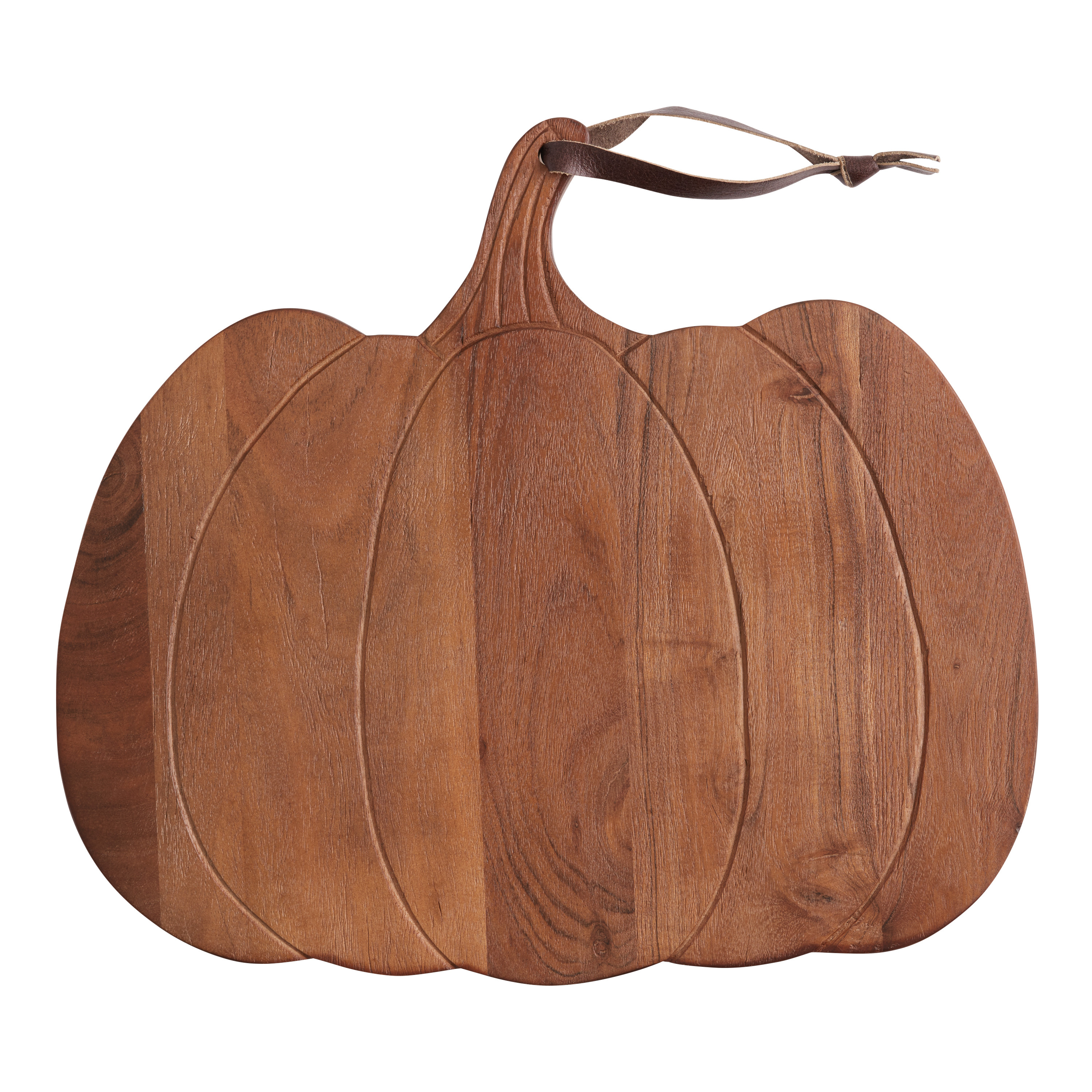 Natural Acacia Wood Pumpkin Serving Board | World Market