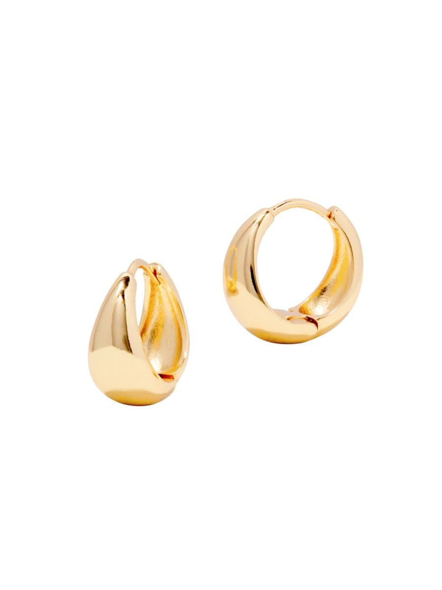 Aubrey 14K-Yellow-Gold Vermeil Tapered Huggie Hoop Earrings | Saks Fifth Avenue