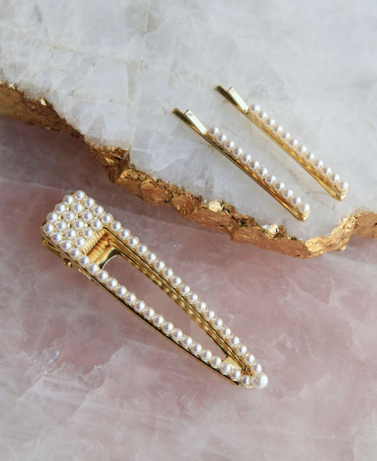 Soho Style String of Pearls Bobby Pin and Hair Clip 3 Piece Set - Ivory | Macy's