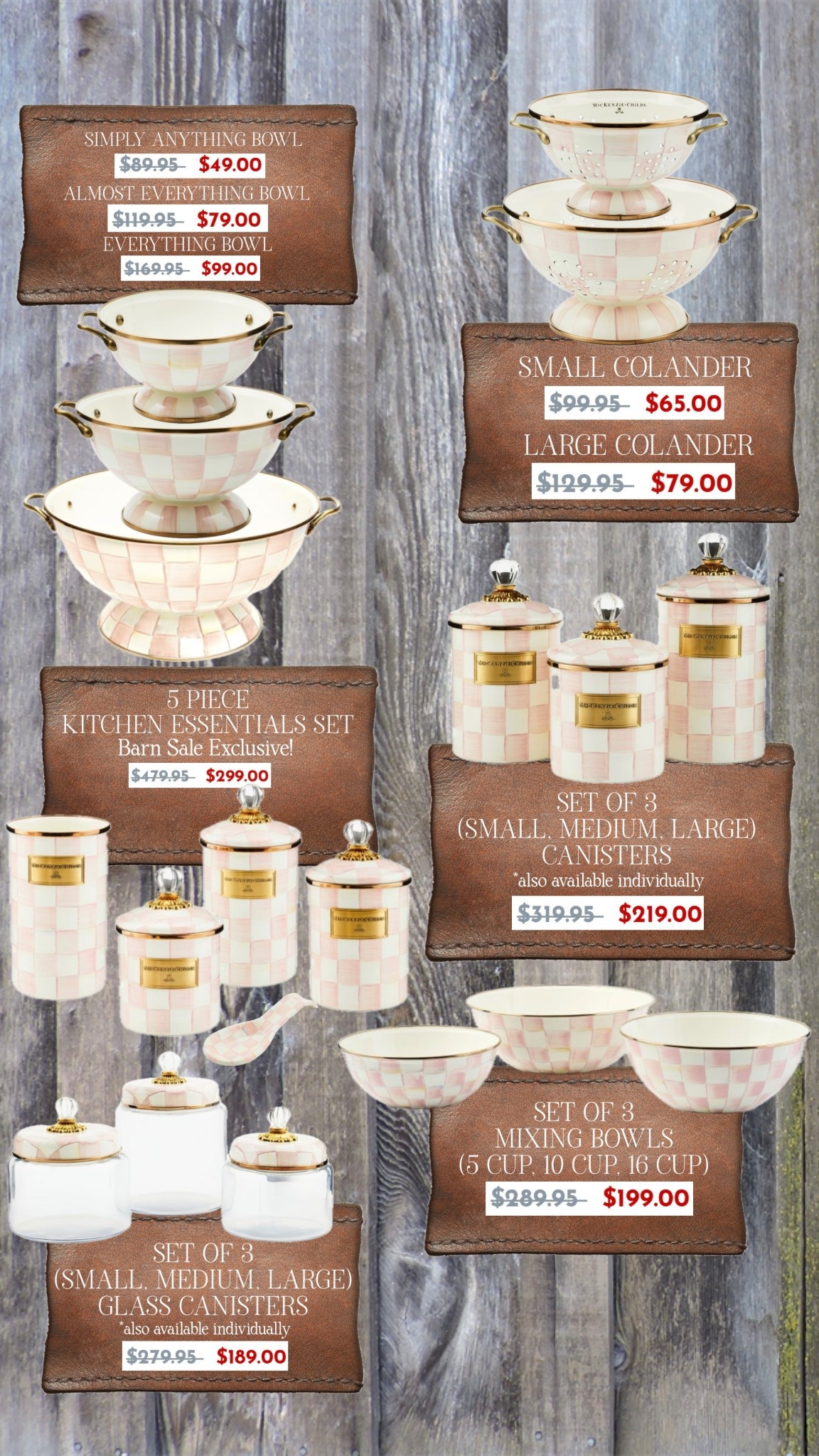 Happy Barn Sale! The annual Mackenzie-Childs event is here and now is a great time to snag beautiful, high-quality pieces at a great price! Comment if you need help looking for a gift for someone specifically, and check out my LTK page for all of the barn sale posts, sharing my favorites! Rosy Check is a beautiful feminine option for all the girlies who love to spend time in the kitchen and enjoy their time chatting with friends 💕

#LTKHome #LTKSaleAlert #LTKParties