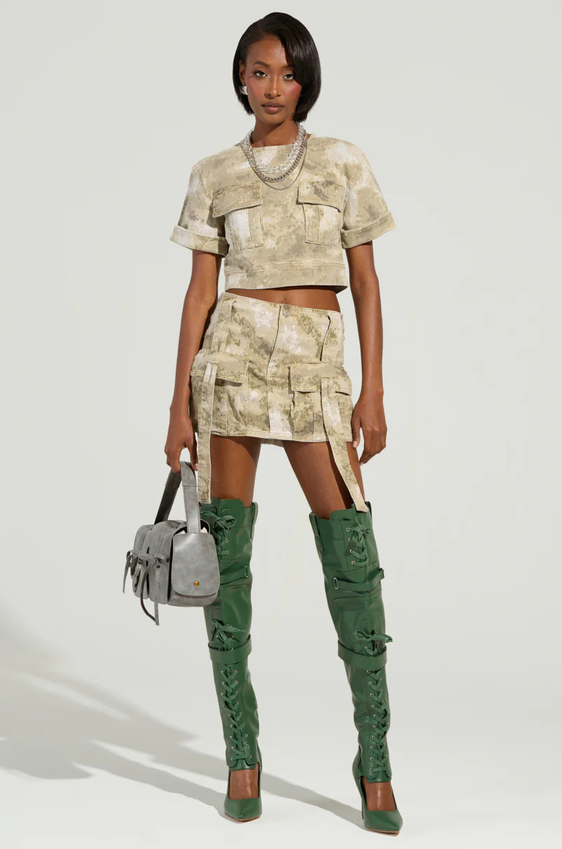 READY FOR WHATEVER CAMO MINI SKIRT | AKIRA