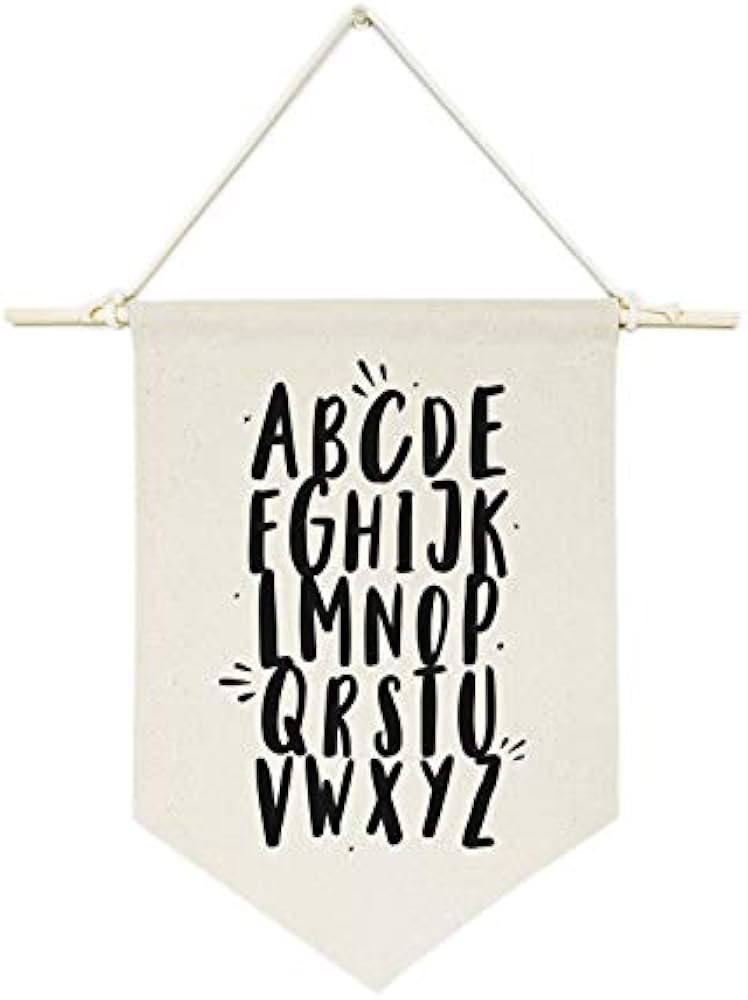 Amazon.com: The Cotton & Canvas Co. Alphabet Hanging Wall Canvas Banner for Baby Girl, Baby Boy, ... | Amazon (US)