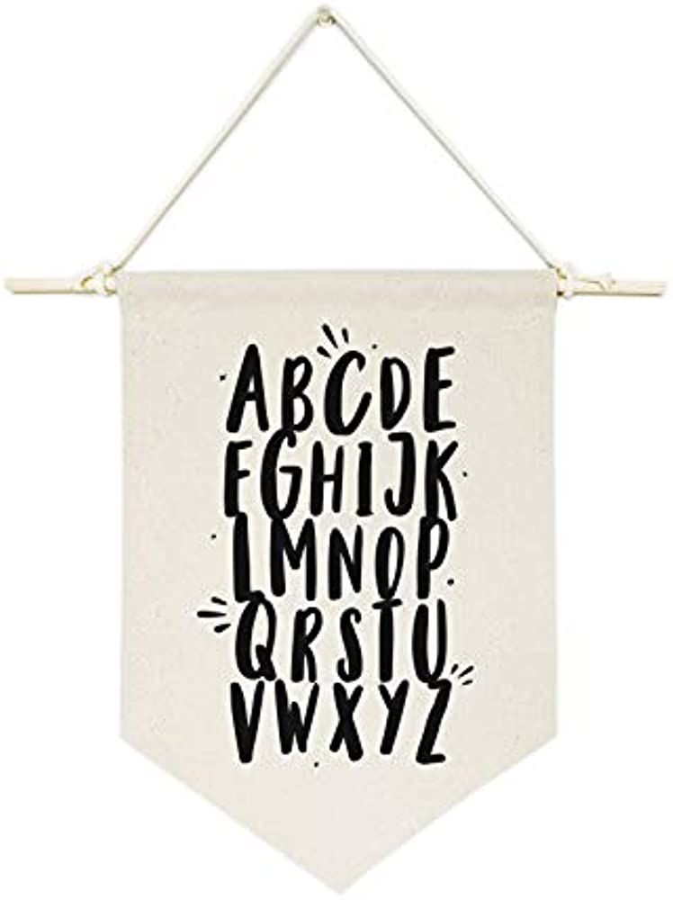 Amazon.com: The Cotton & Canvas Co. Alphabet Hanging Wall Canvas Banner for Baby Girl, Baby Boy, ... | Amazon (US)