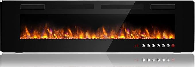 BOSSIN 72 inch Ultra-Thin Silence Linear Electric Fireplace, Recessed Wall Mounted Fireplace, Fit... | Amazon (US)