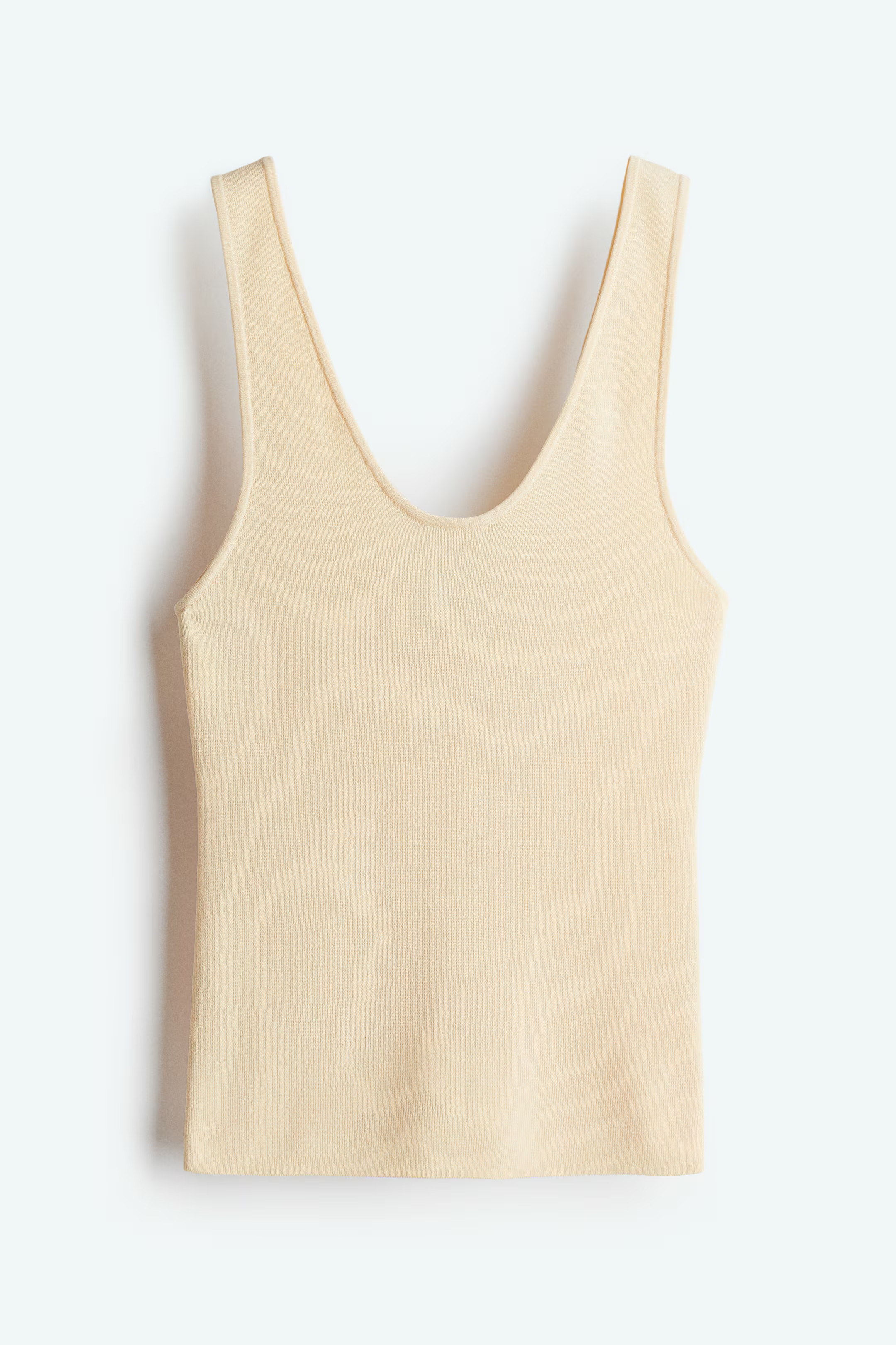 Knitted vest top - Light yellow - Ladies | H&M GB | H&M (UK, MY, IN, SG, PH, TW, HK)