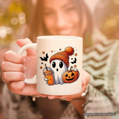 Cute Ghost with Coffee Drink, Halloween Mug, Fun Boujee Gift (Non-Custom Only)| OrnamentallyYou | Target