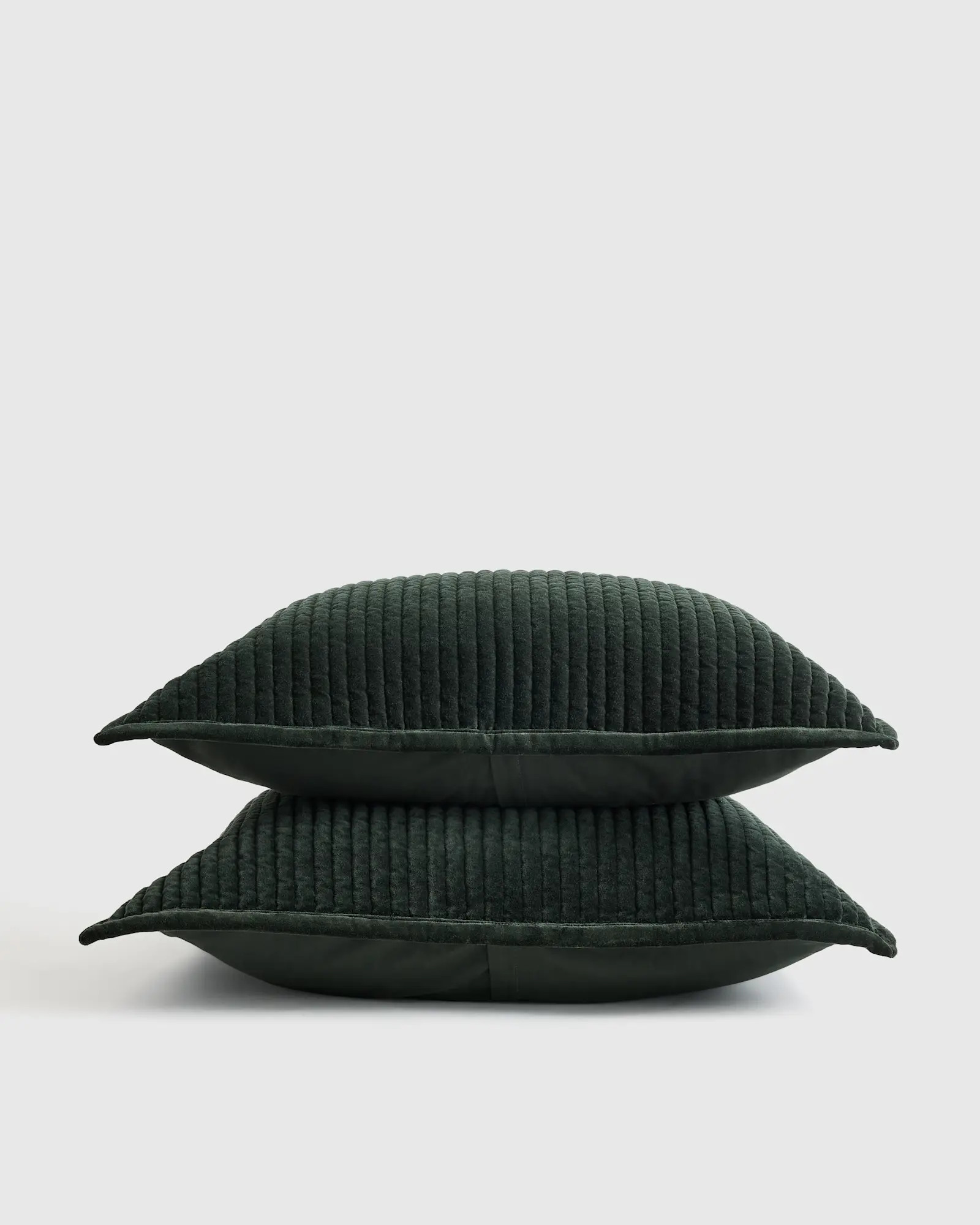 Cotton Velvet Channel Quilted Sham Set | Quince