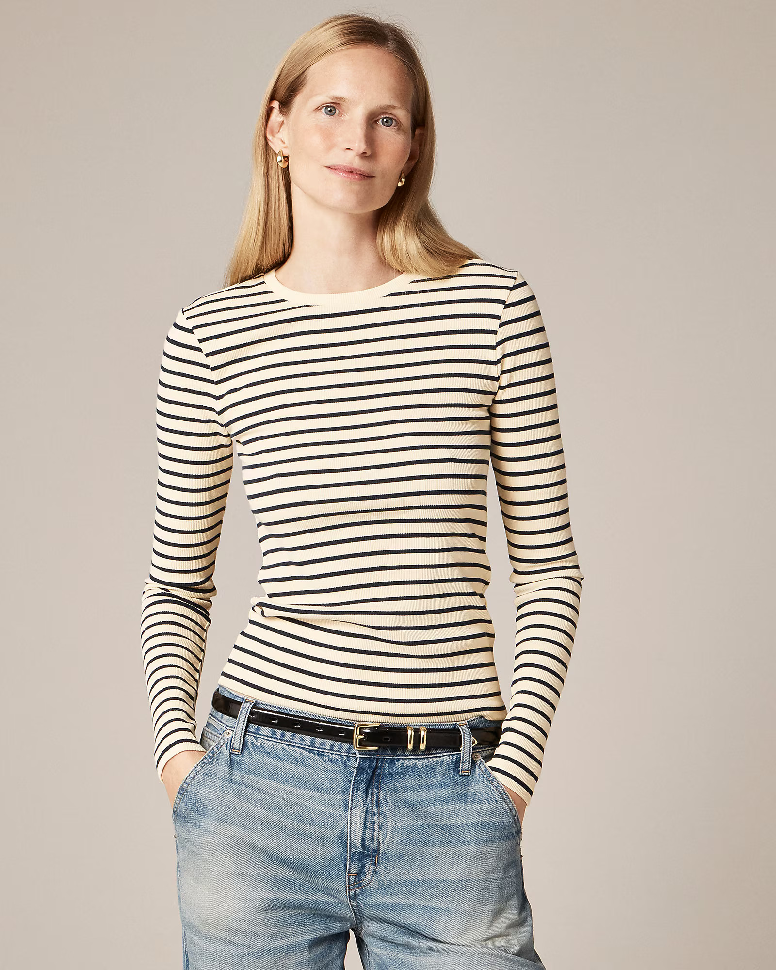 Perfect rib long-sleeve T-shirt in stripe | J. Crew US