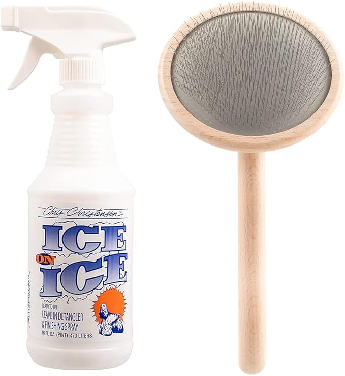 Chris Christensen Detangle and Finishing Spray + Dog Brush Bundle: Ice on Ice Detangler & Finishi... | Amazon (US)