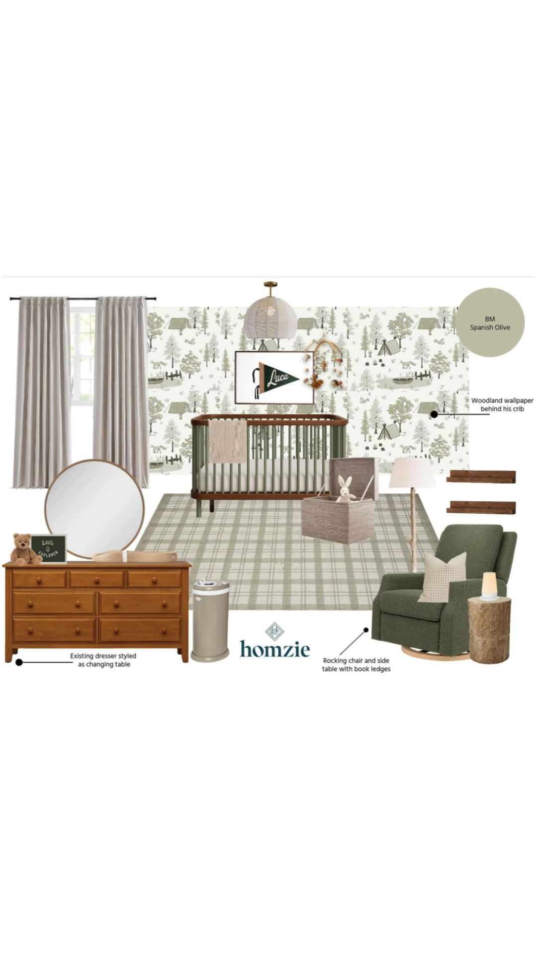 Baby boy nursery featuring rug, light fixture, side table, accent pillow, wall shelves, wall art, decor, etc.#LTKFinds #LTKFavorites #HomeStyleDaily  

 #LTKStyleTip #LTKFamily

#LTKHome #LTKHome