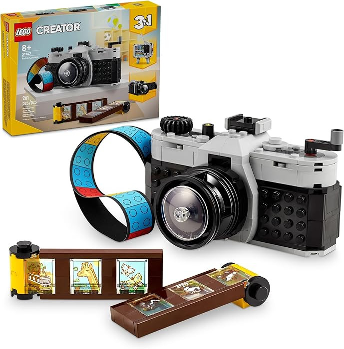 Lego Creator 3 in 1 Retro Camera Toy, Transforms from Toy Camera to Retro Video Camera to Retro T... | Amazon (US)