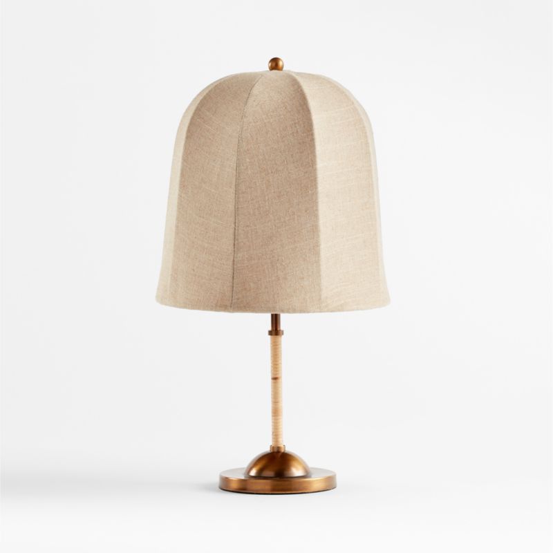 Allegra Rattan and Linen Dome Table Lamp by Jake Arnold | Crate & Barrel | Crate & Barrel
