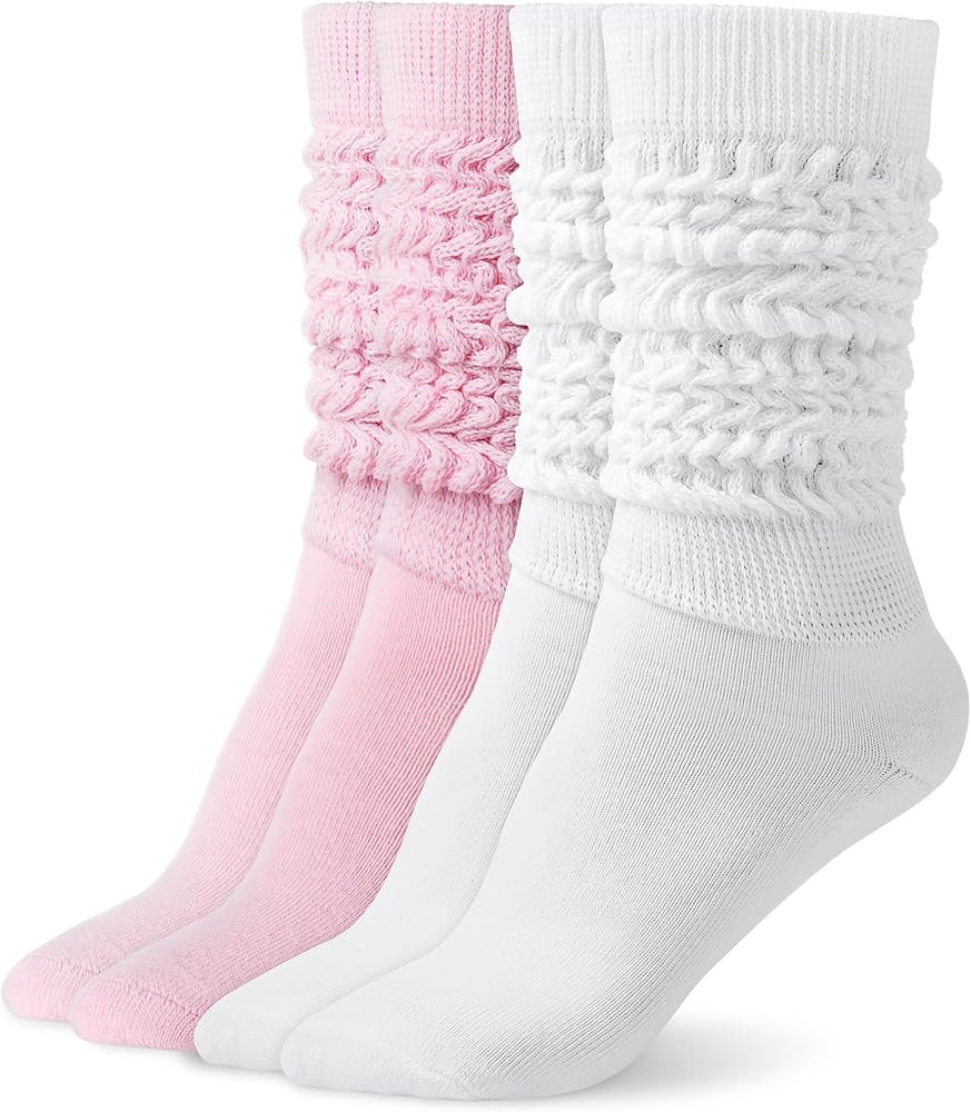 HONGTEYA Slouchy Socks for Women, Knee High Boot Socks Scrunch Leg Warmers, Soft Cozy Valentines ... | Amazon (US)