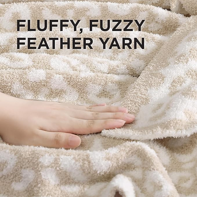 Juicy Couture Leopard Jacquard Throw Blanket - Beige Animal Print 50"X70" Cozy Plush Blanket | Amazon (US)