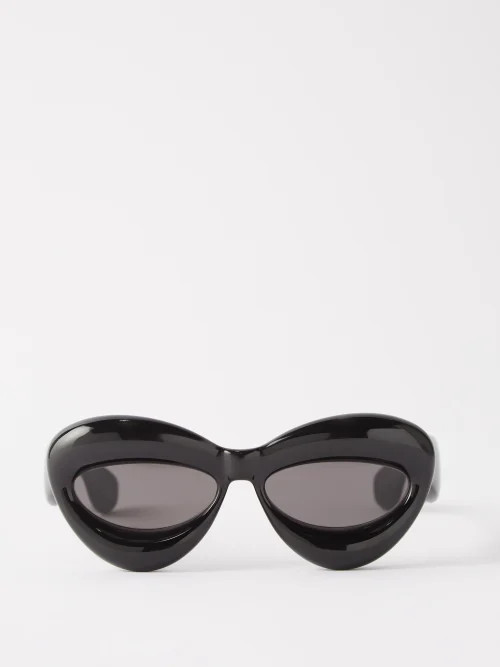 Loewe Eyewear - Inflated Acetate Sunglasses - Mens - Black | Matches (US)