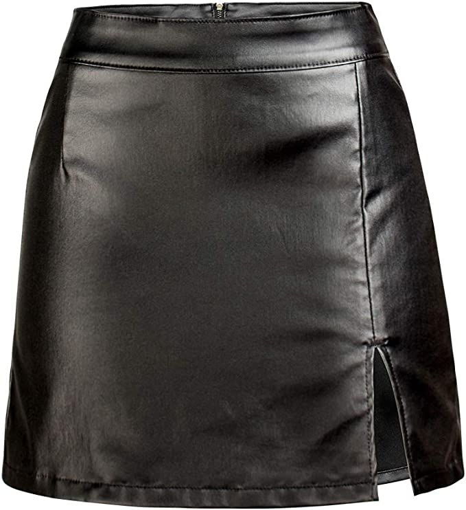Women's Stretch Faux Leather Skirt High Waist Split Mini Bodycon Pencil Skirt       Add to Logie | Amazon (US)