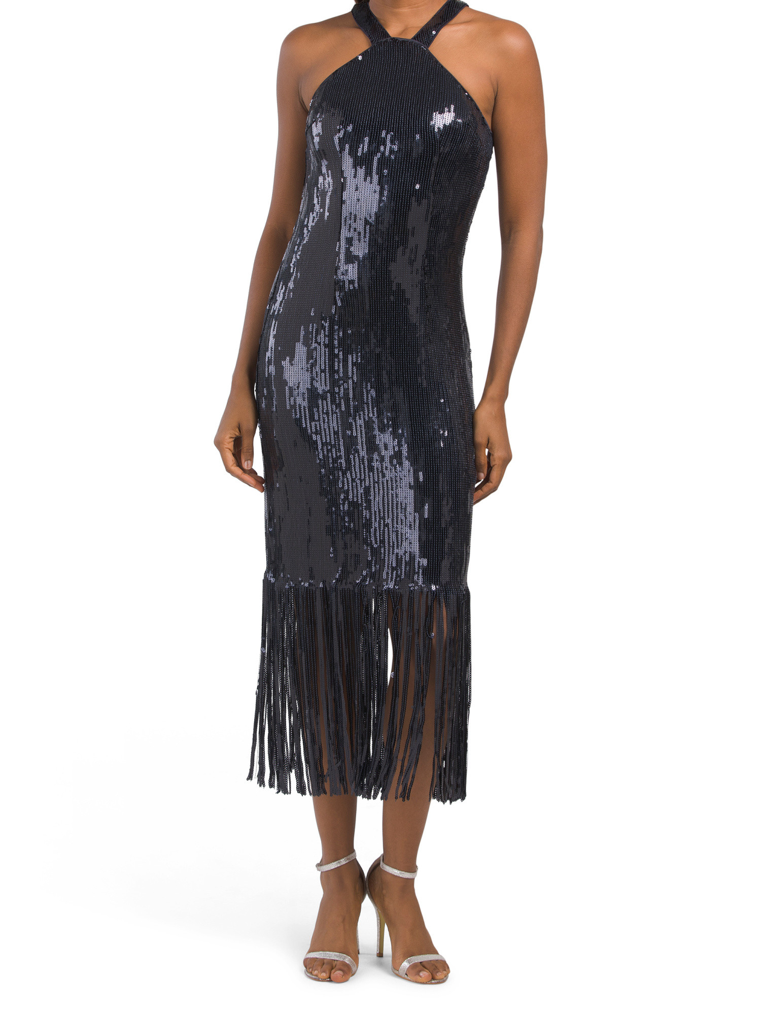 Halter Neck Fringe Sequin Dress | TJ Maxx