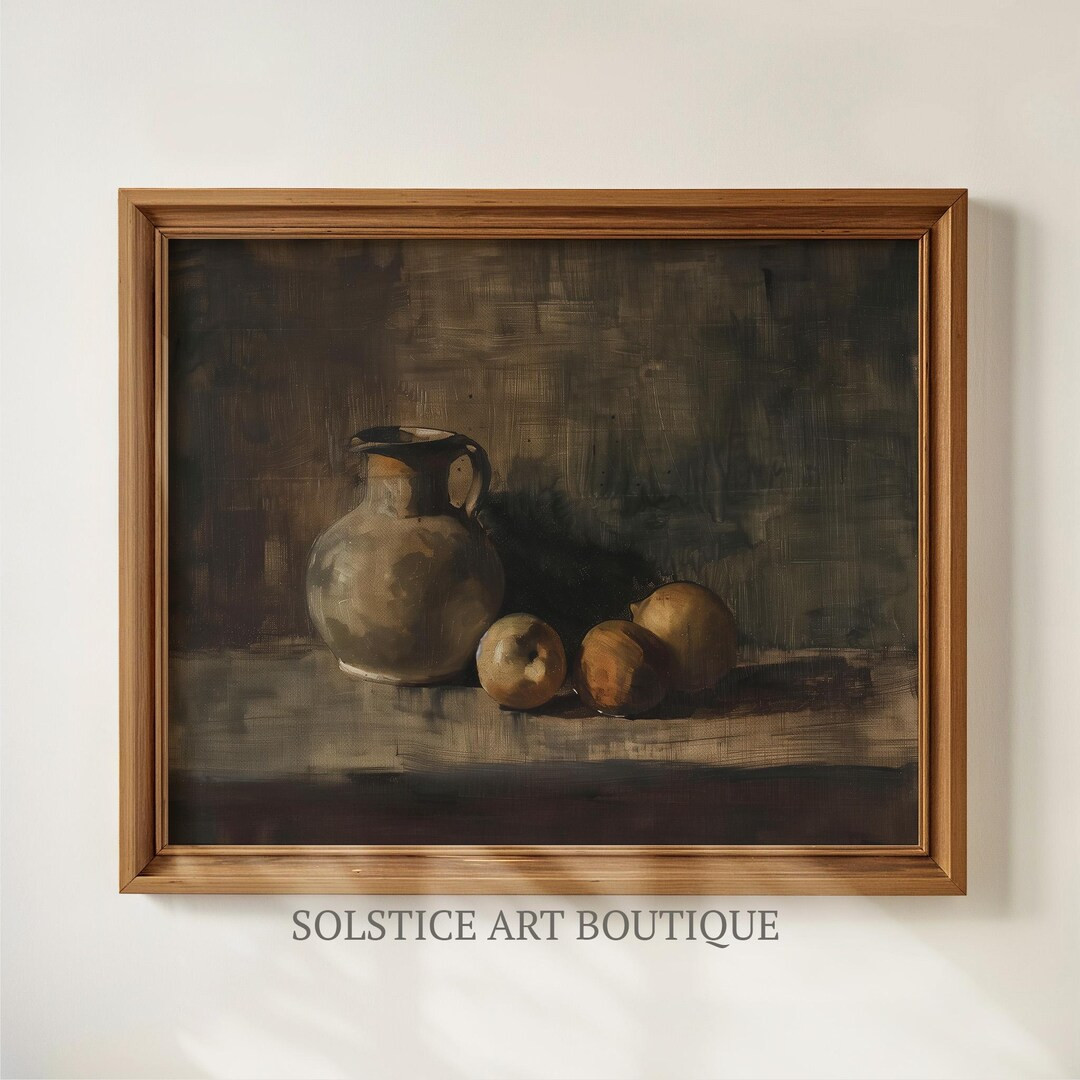 Moody Kitchen Art Print | Vintage Oil Painting | Fruit Still Life | Solstice Art - Etsy | Etsy (US)