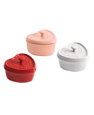 Staub Stoneware 3-Pc. Mini Heart Cocotte Set - Macy's | Macy's