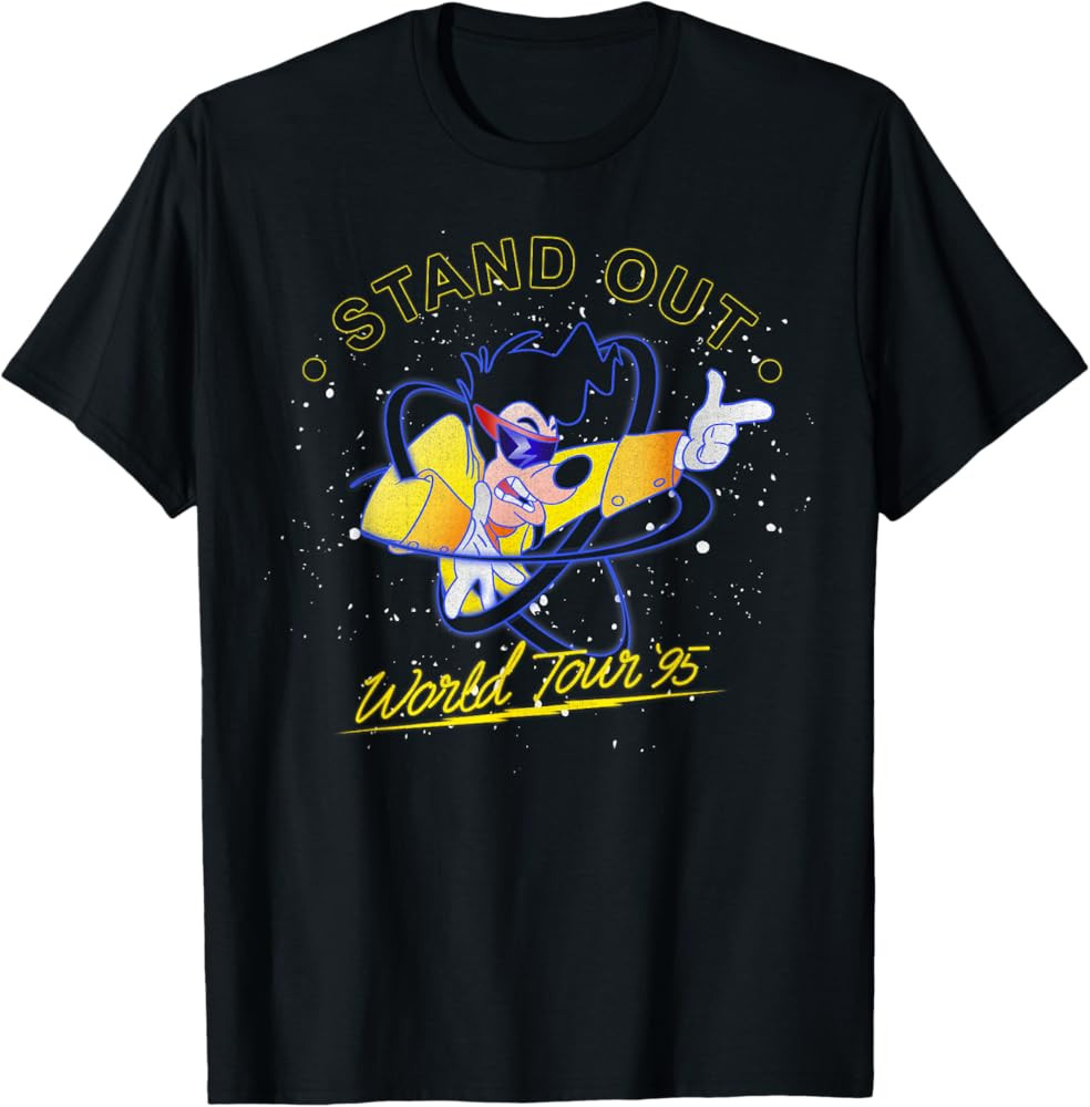 Disney A Goofy Movie Powerline Stand Out World Tour '95 T-Shirt | Amazon (US)