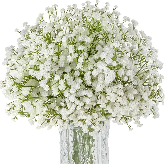 Sukh 10PCS Baby Breath Artificial Flowers Fake Babys Breath Gypsophila Flowers Bulk Realistic Art... | Amazon (US)