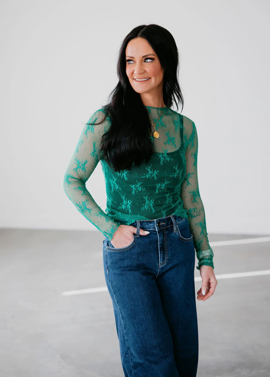 Ember Floral Mesh Top | Lauriebelles