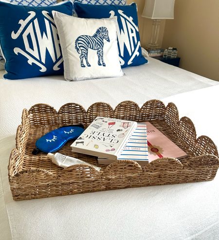 I just found an under $30 dupe of the scallop wicker tray that I love and keep in our guest bedroom. The detailing on the one I have is beautiful and I’ve linked it and the At Home affordable version under “exact products” in this post! 

I’ve also linked other adorable scallop wicker and rattan furniture and accessory finds from stacking storage baskets to consoles and ottomans that can add a coastal look to your space. 

Wicker tray, rattan tray, scallop tray, wicker furniture, rattan ottoman, scallop storage basket, dupe, affordable home decor, bedroom accessories, serena and lily, enchanted home 

#LTKfindsunder50 #LTKhome #LTKfindsunder100