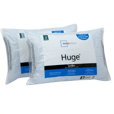 Mainstays HUGE Pillow 20"x28" in Blue and White Stripe Set of 2 | Walmart (US)