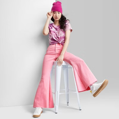 Women's Super-High Rise Extreme Flare Jeans - Wild Fable™ Pink | Target