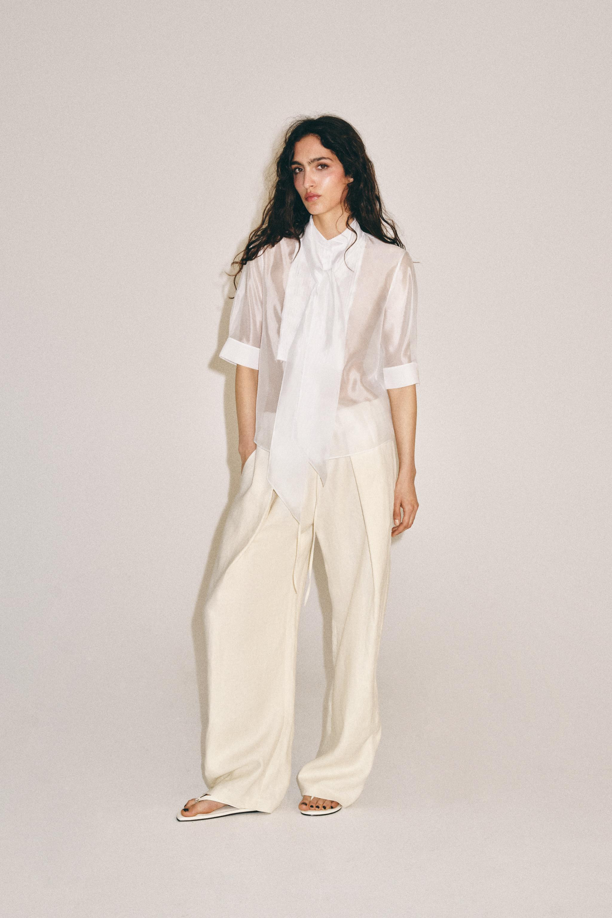 ZW COLLECTION SHORT SLEEVE TIE SHIRT | Zara US