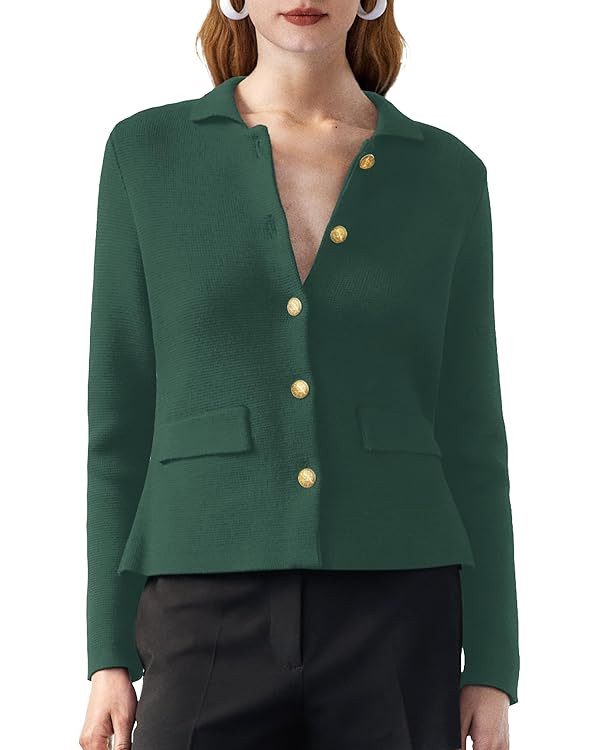 SuperPrity Cardigan Sweaters for Women Long Sleeve Lightweight Cropped Knit Blazer Button Jacket ... | Amazon (US)
